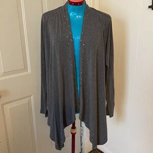 Cyrus High Low Open Front Long Sleeve Cardigan Womens Size 2X